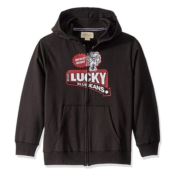 Lucky Brand Other - Lucky Brand Boys' Zip-Up Hoodie – Size 4/5 – Caviar Clover – NWT